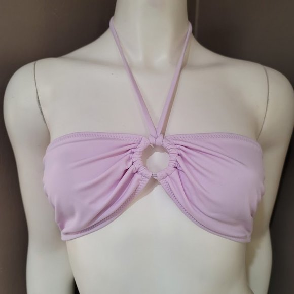 Solid & Striped The Abby Bandeau Lilac Purple Bikini Top Size Large - Picture 2 of 9
